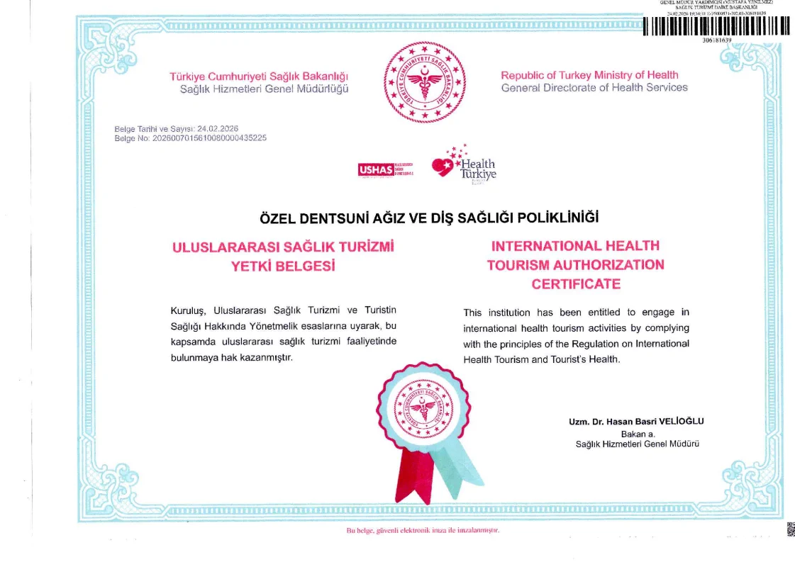 Dentsun International — Health Tourism Authorization Certificate